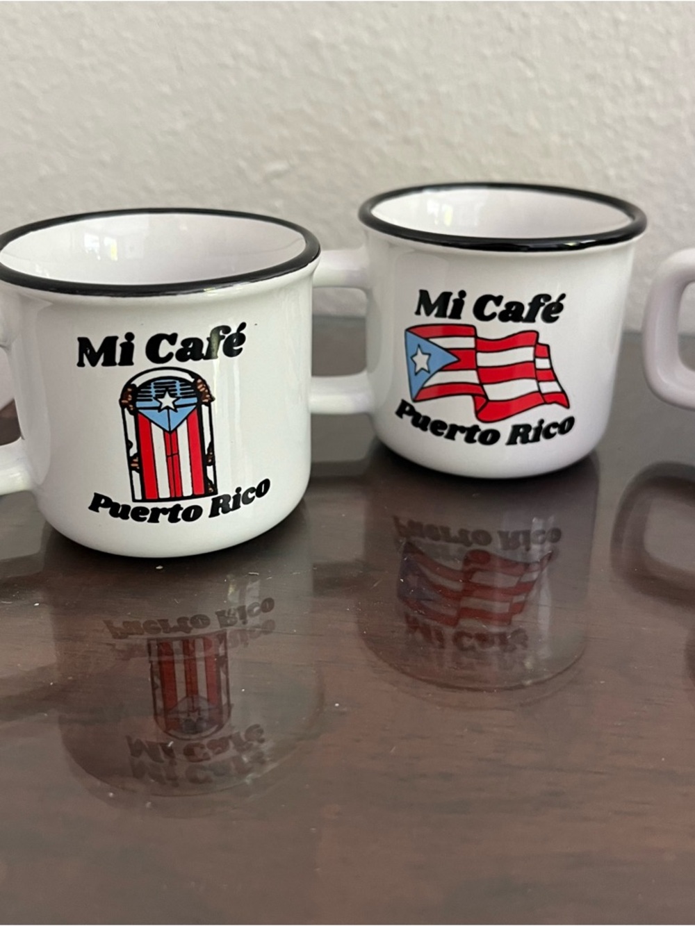 Lot Of 4 Puerto Rico Collection Coffee Expresso Mugs 2.7oz Flag Garita Amapola